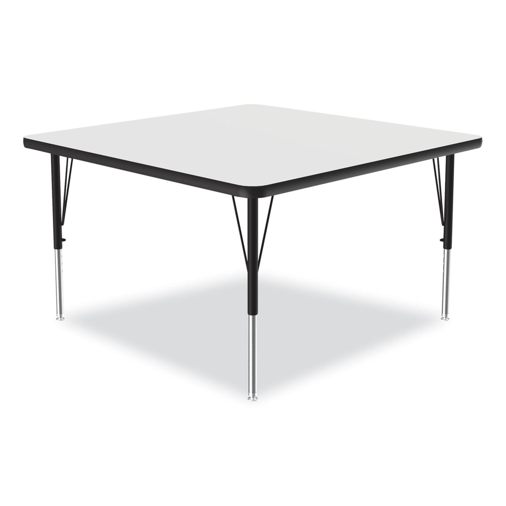 Markerboard Activity Tables, Square, 48" x 48" x 19" to 29", White Top, Black Legs, 4/Pallet, Ships in 4-6 Business Days