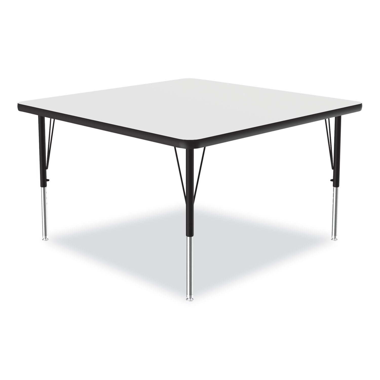 Markerboard Activity Tables, Square, 48" x 48" x 19" to 29", White Top, Black Legs, 4/Pallet, Ships in 4-6 Business Days