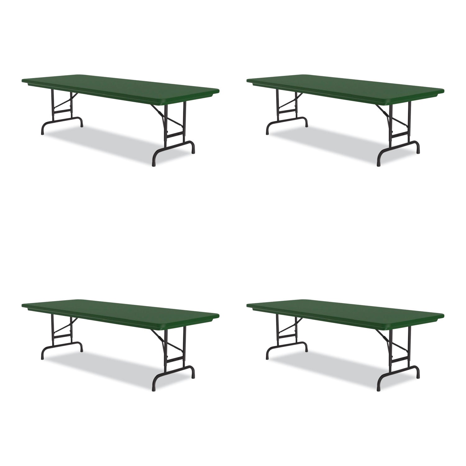 adjustable-folding-tables-rectangular-72-x-30-x-22-to-32-green-top-black-base-4-pallet-ships-in-4-6-business-days_crlra3072294p - 1