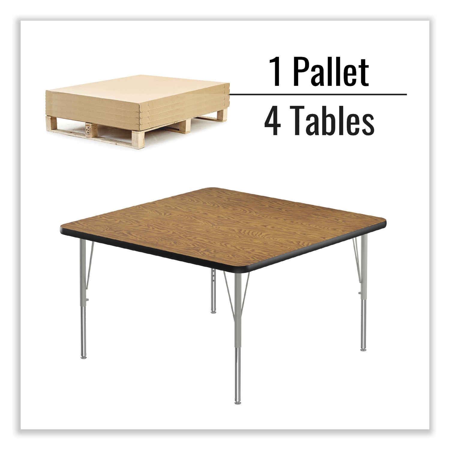 adjustable-activity-tables-square-48-x-48-x-19-to-29-medium-oak-top-silver-legs-4-pallet-ships-in-4-6-business-days_crl4848tf06954p - 2