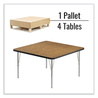 adjustable-activity-tables-square-48-x-48-x-19-to-29-medium-oak-top-silver-legs-4-pallet-ships-in-4-6-business-days_crl4848tf06954p - 2