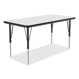 Markerboard Activity Tables, Rectangular, 48" x 24" x 19" to 29", White Top, Black Legs, 4/Pallet, Ships in 4-6 Business Days