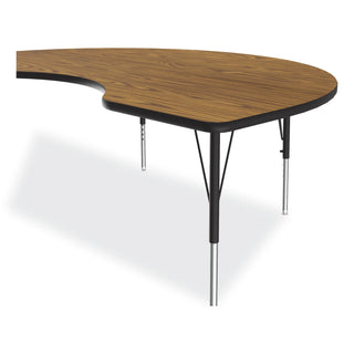 adjustable-activity-tables-kidney-shape-72-x-48-x-19-to-29-oak-top-black-legs-4-pallet-ships-in-4-6-business-days_crl4872tf0695k4 - 4