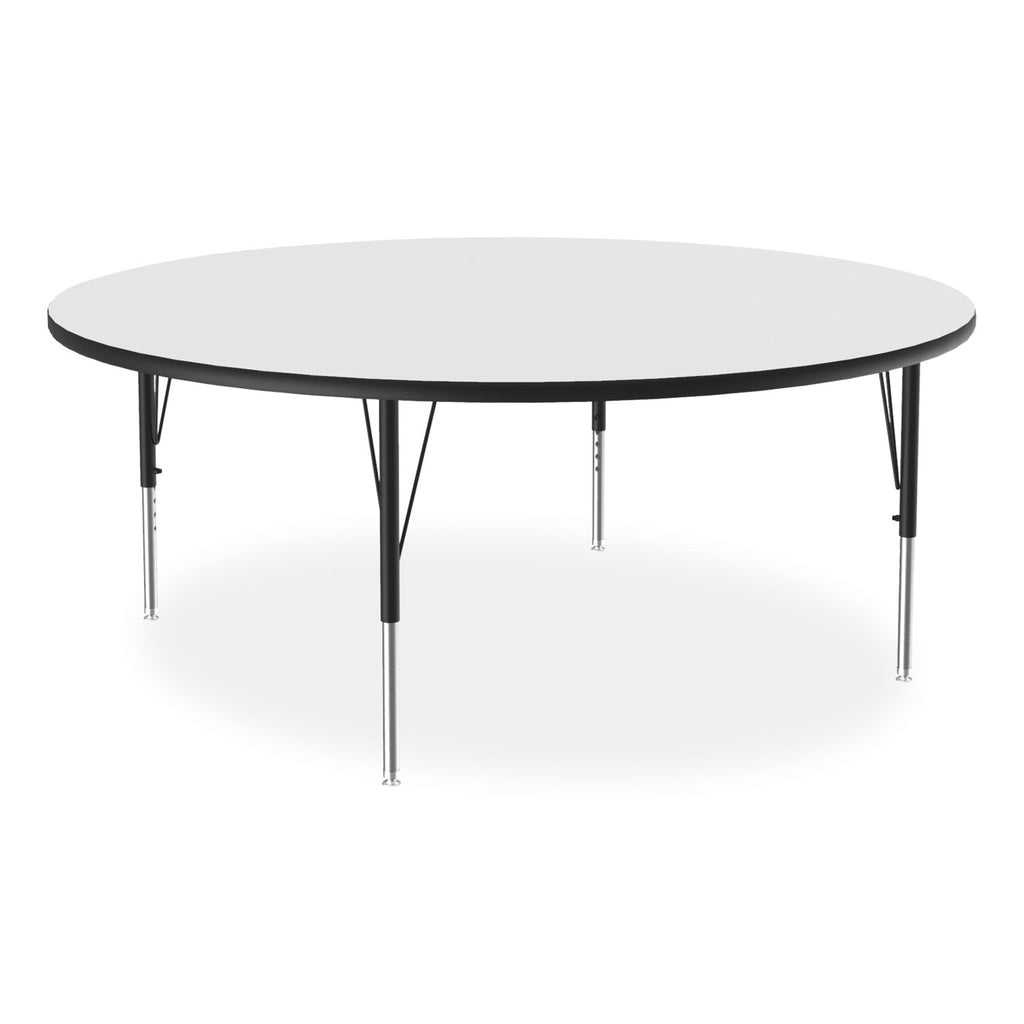 Markerboard Activity Tables, Round, 60" x 19" to 29", White Top, Black/Silver Legs, 4/Pallet, Ships in 4-6 Business Days
