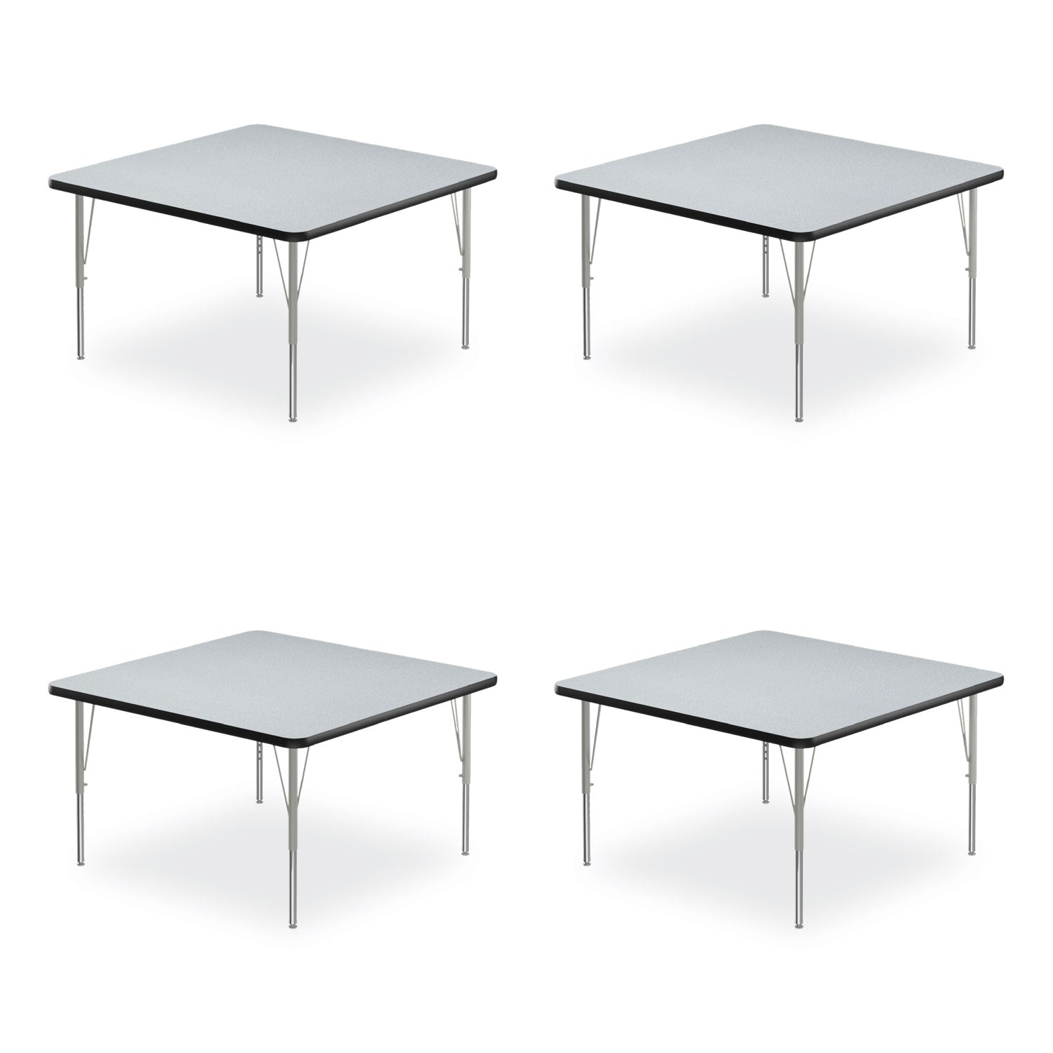 adjustable-activity-tables-square-48-x-48-x-19-to-29-gray-top-silver-legs-4-pallet-ships-in-4-6-business-days_crl4848tf15954p - 1
