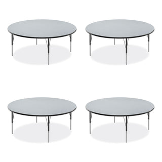 Height Adjustable Activity Table, Round, 60" x 19" to 29", Gray Granite Top, Black Legs, 4/Pallet, Ships in 4-6 Business Days