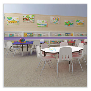Markerboard Activity Table, Kidney Shape, 72" x 48" x 19" to 29", White Top, Black Legs, 4/Pallet, Ships in 4-6 Business Days