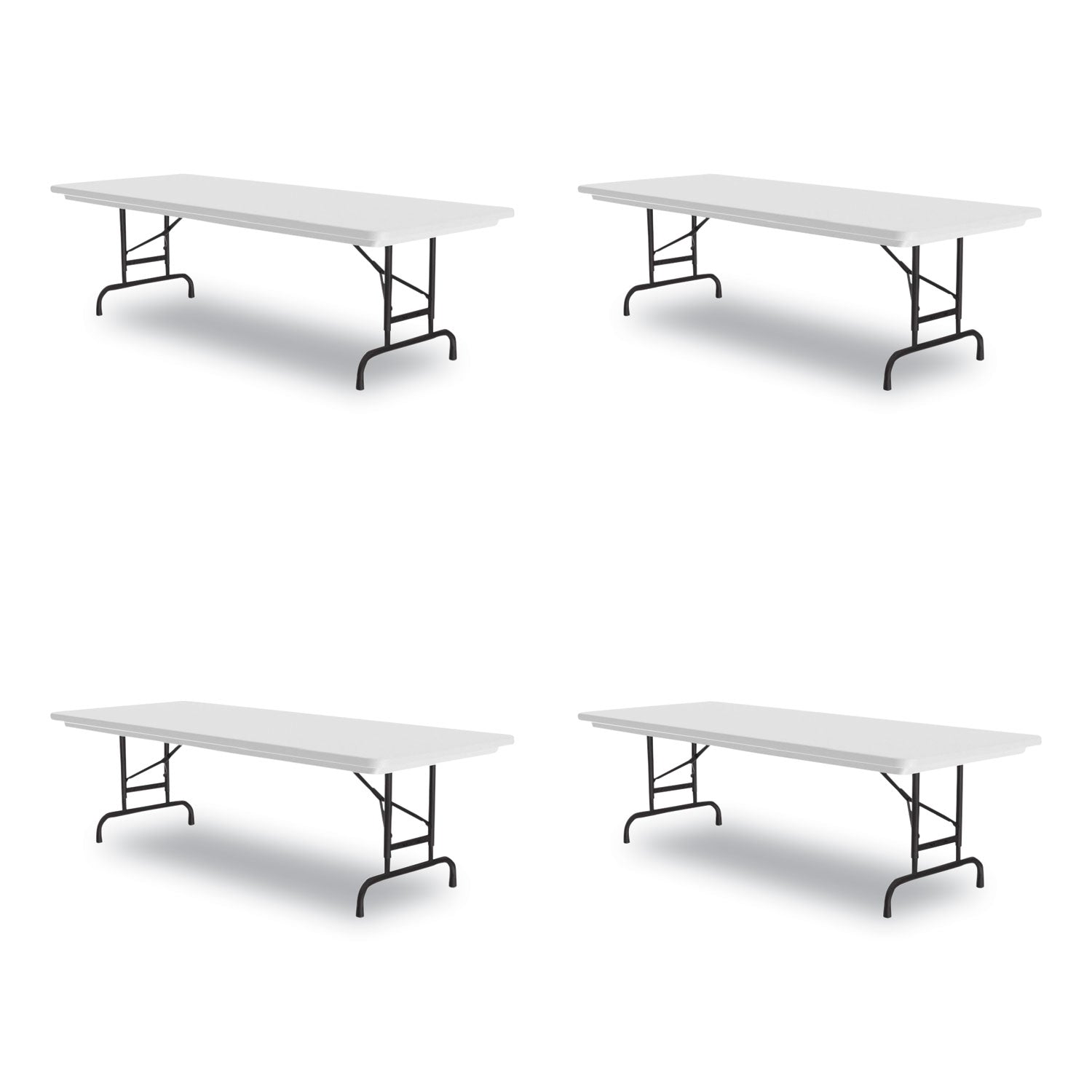 Adjustable Folding Tables, Rectangular, 60" x 30" x 22" to 32", Gray Top, Black Legs, 4/Pallet, Ships in 4-6 Business Days