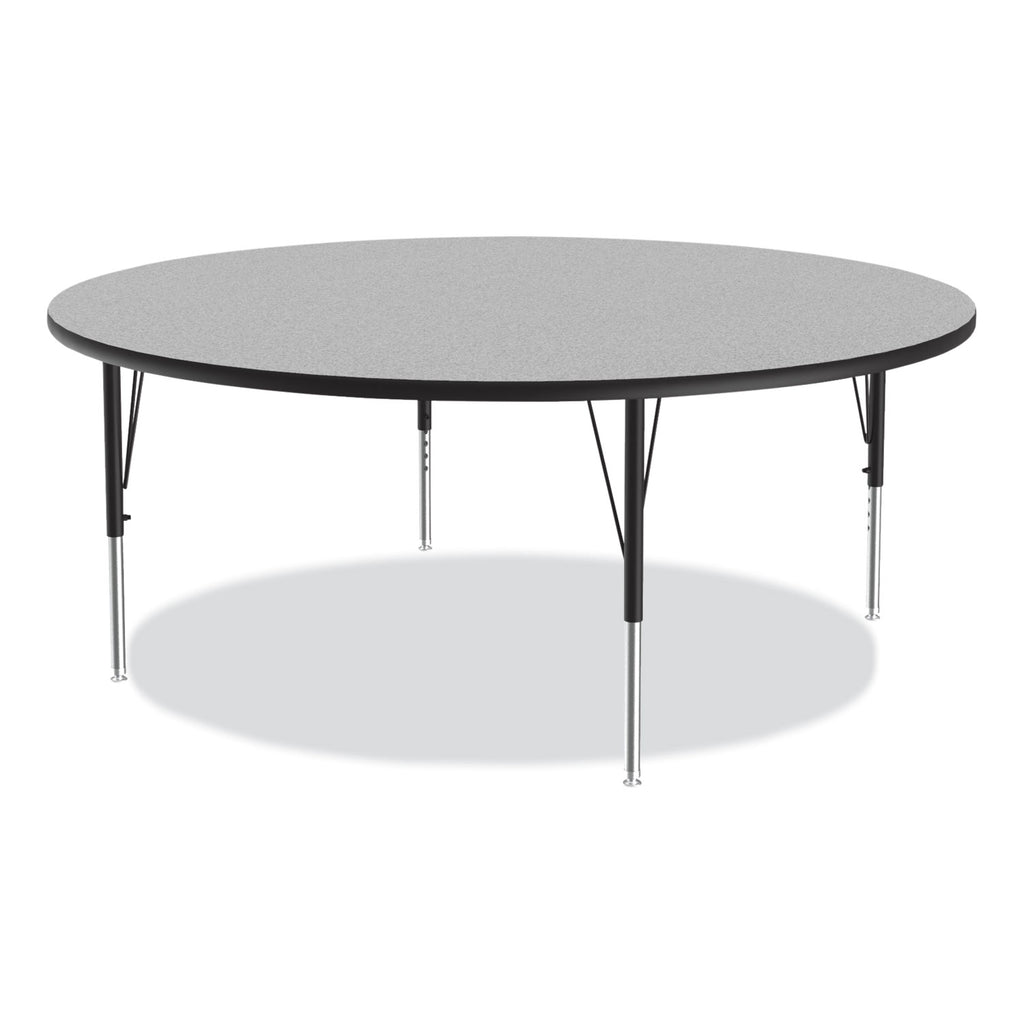 Height Adjustable Activity Table, Round, 60" x 19" to 29", Gray Granite Top, Black Legs, 4/Pallet, Ships in 4-6 Business Days