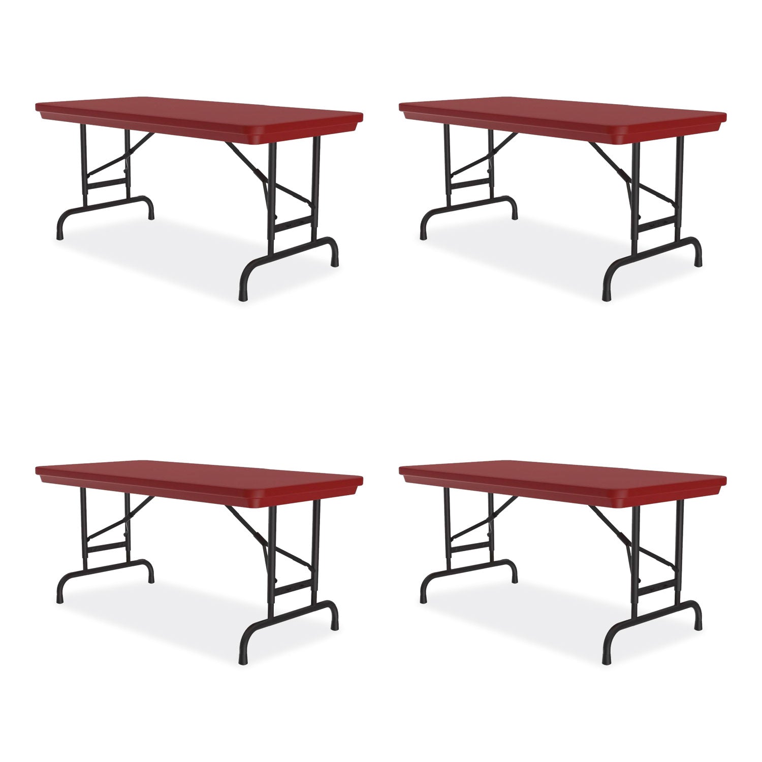 adjustable-folding-table-rectangular-48-x-24-x-22-to-32-red-top-black-legs-4-pallet-ships-in-4-6-business-days_crlra2448254p - 1