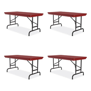 adjustable-folding-table-rectangular-48-x-24-x-22-to-32-red-top-black-legs-4-pallet-ships-in-4-6-business-days_crlra2448254p - 1