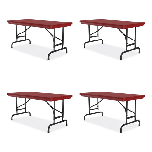 adjustable-folding-table-rectangular-48-x-24-x-22-to-32-red-top-black-legs-4-pallet-ships-in-4-6-business-days_crlra2448254p - 1