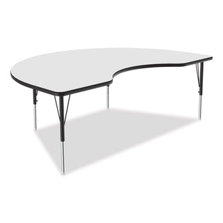 Markerboard Activity Table, Kidney Shape, 72" x 48" x 19" to 29", White Top, Black Legs, 4/Pallet, Ships in 4-6 Business Days