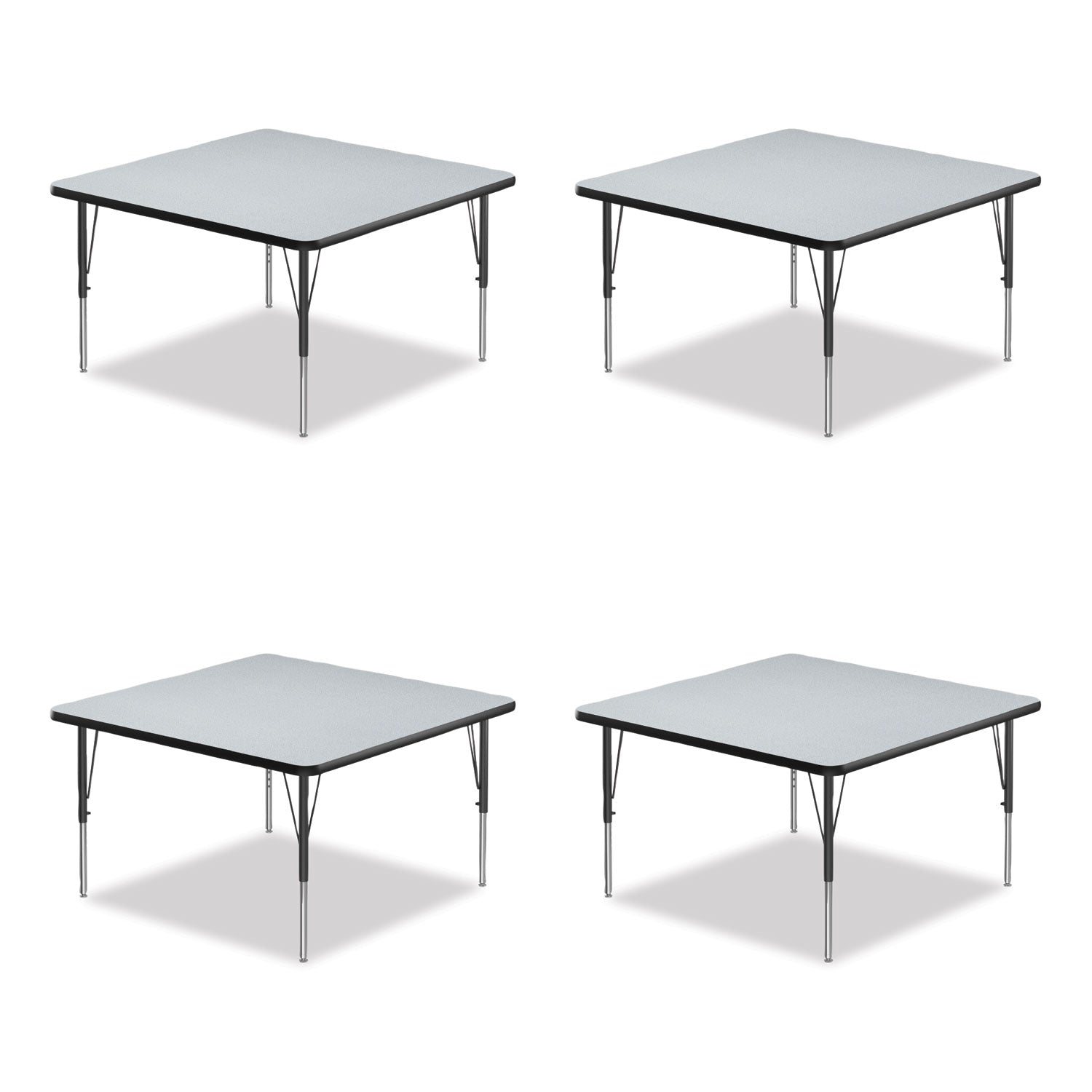 adjustable-activity-tables-square-48-x-48-x-19-to-29-gray-top-black-legs-4-pallet-ships-in-4-6-business-days_crl4848tf1595k4 - 1