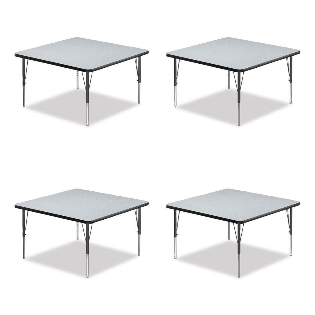 Adjustable Activity Tables, Square, 48" x 48" x 19" to 29", Gray Top, Black Legs, 4/Pallet, Ships in 4-6 Business Days
