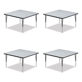 Adjustable Activity Tables, Square, 48" x 48" x 19" to 29", Gray Top, Black Legs, 4/Pallet, Ships in 4-6 Business Days