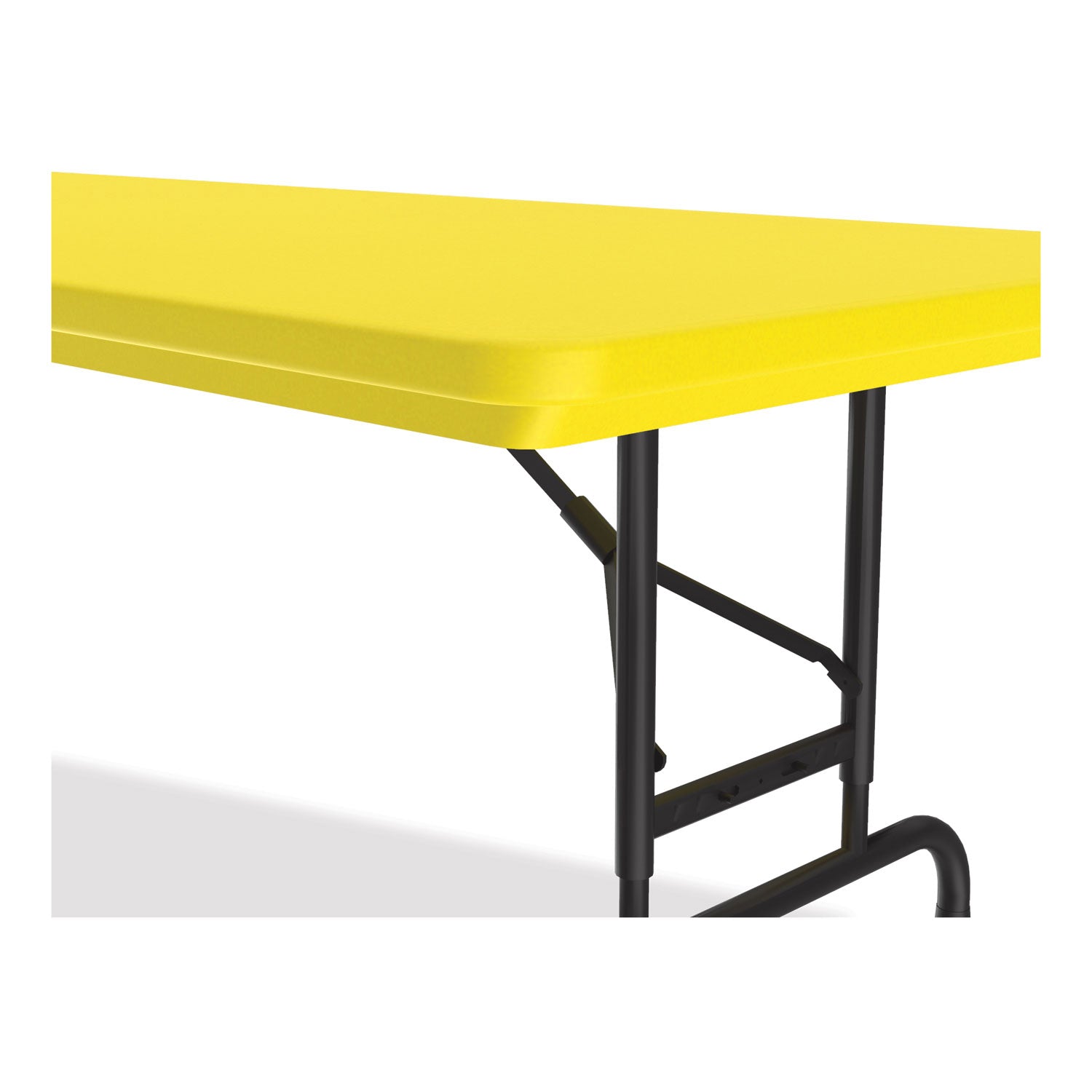 Adjustable Folding Tables, Rectangular, 72" x 30" x 22" to 32", Yellow Top, Black Legs, 4/Pallet, Ships in 4-6 Business Days - 3