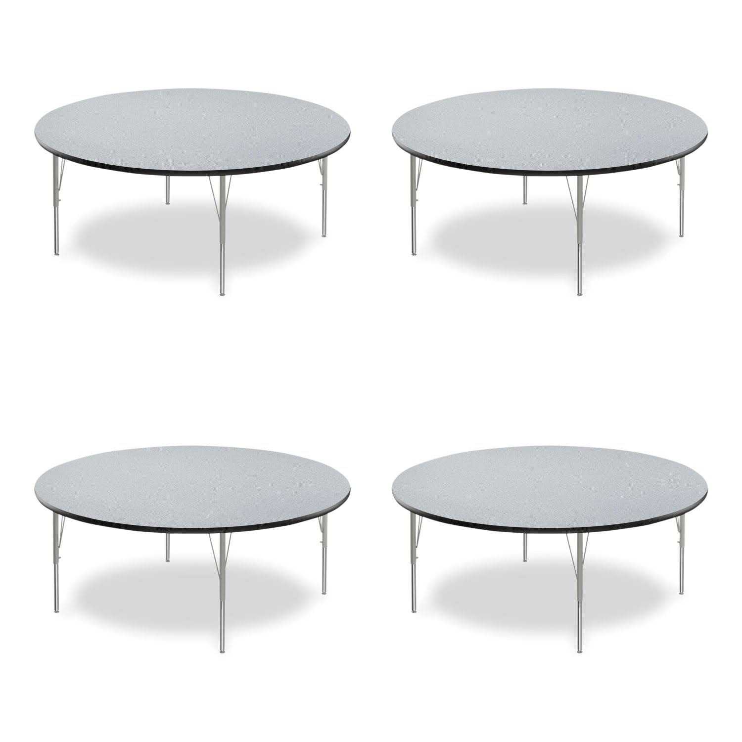 Height Adjustable Activity Tables, Round, 60" x 19" to 29", Gray Granite Top, Gray Legs, 4/Pallet, Ships in 4-6 Business Days