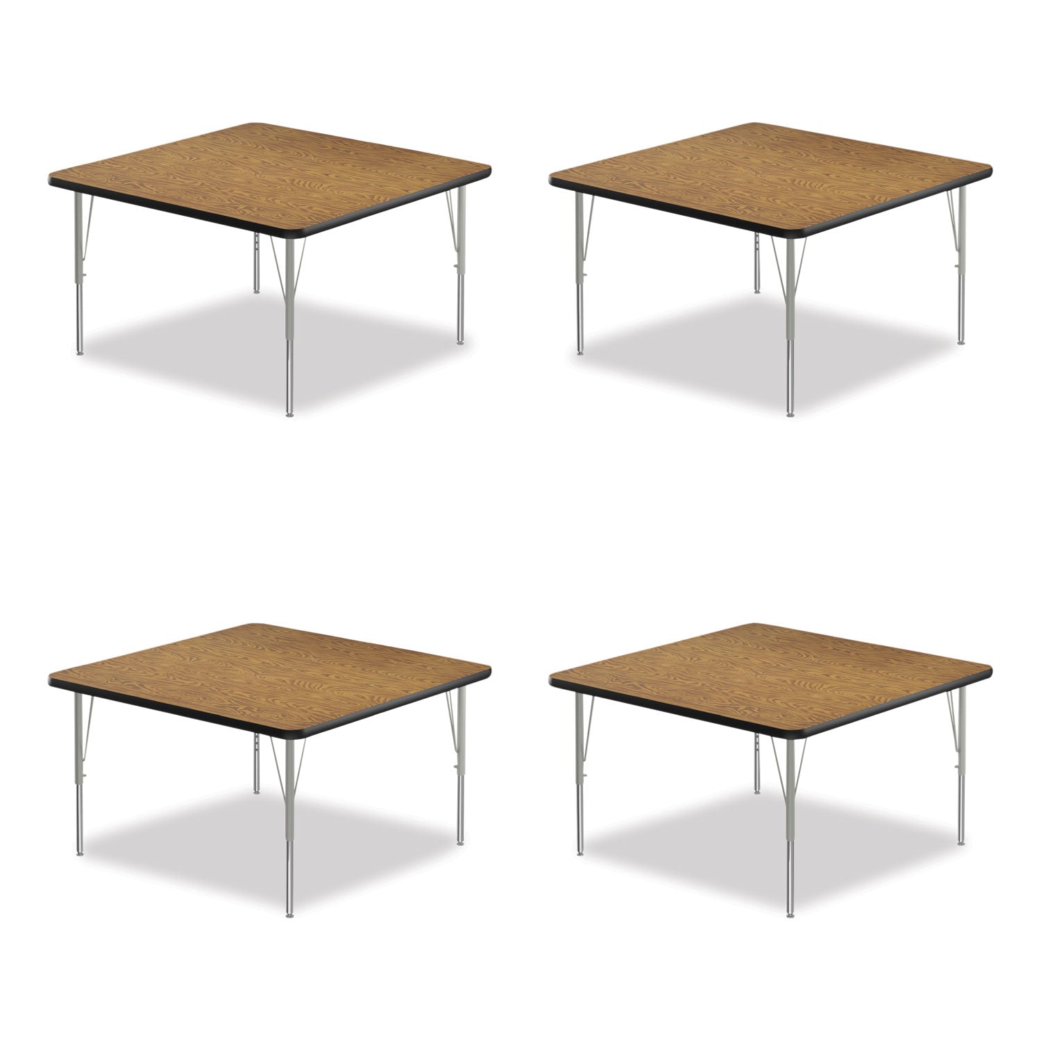 adjustable-activity-tables-square-48-x-48-x-19-to-29-medium-oak-top-silver-legs-4-pallet-ships-in-4-6-business-days_crl4848tf06954p - 1