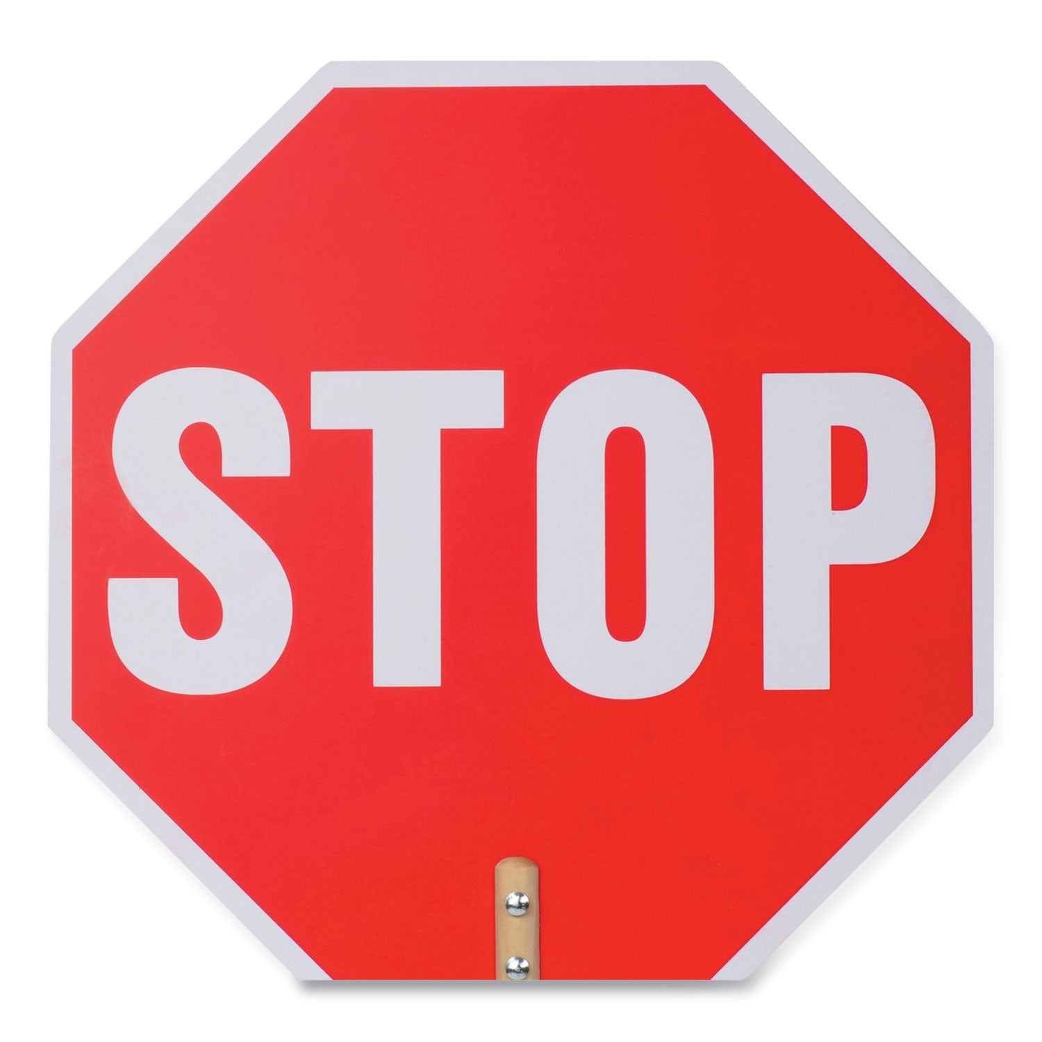 Handheld Stop Sign, 18" Red/White Face, White Graphics - 