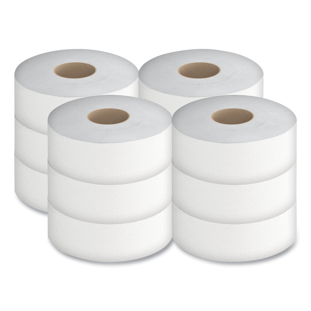 Jumbo Bath Tissue, Septic Safe, 2-Ply, White, 3.5" x 750 ft, 12/Carton