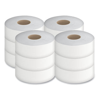 Jumbo Bath Tissue, Septic Safe, 2-Ply, White, 3.5" x 750 ft, 12/Carton