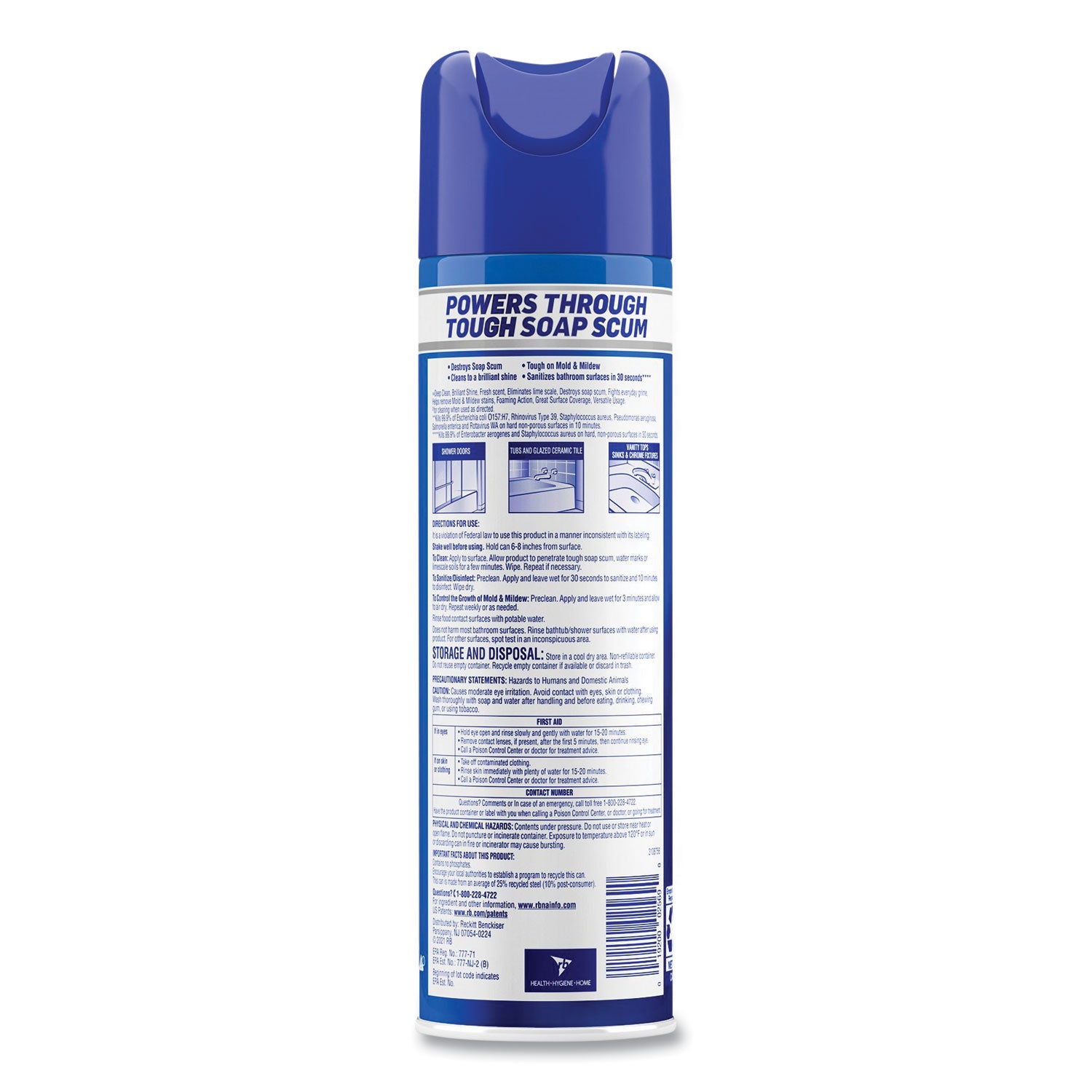 Power Foam Bathroom Cleaner, 24 oz Aerosol Spray, 12/Carton