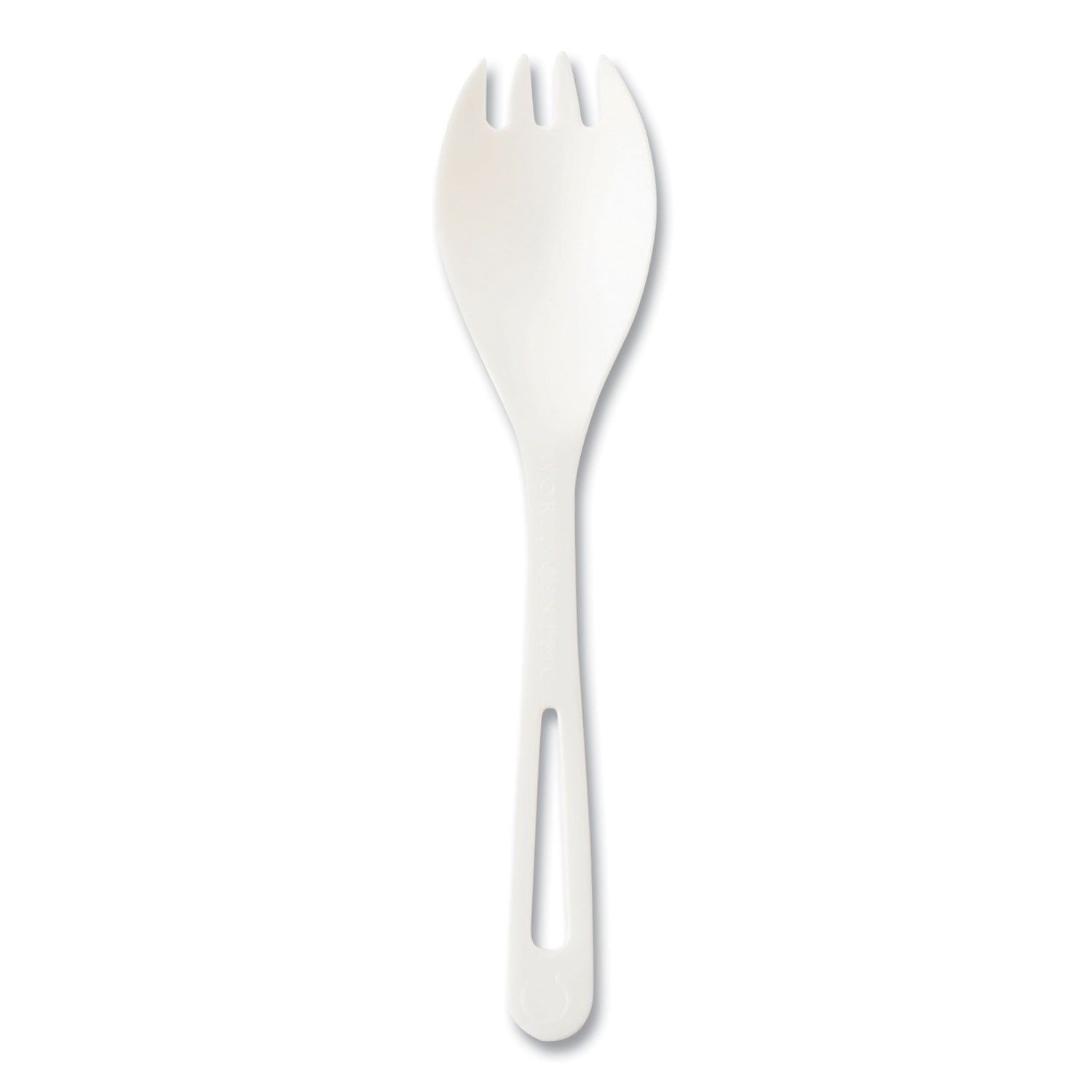 TPLA Compostable Cutlery, Spork, White, 1,000/Carton - 1