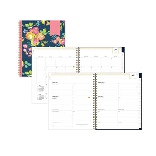 Day Designer Peyton Create-Your-Own Cover Weekly/Monthly Planner, Floral, 11 x 8.5, Navy, 12-Month (July to June): 2023-2024