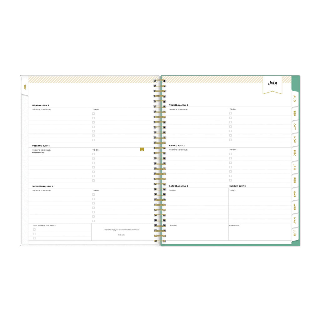 Day Designer Academic Year Weekly/Monthly Frosted Planner, Palms Artwork, 11 x 8.5, 12-Month (July to June): 2023 to 2024