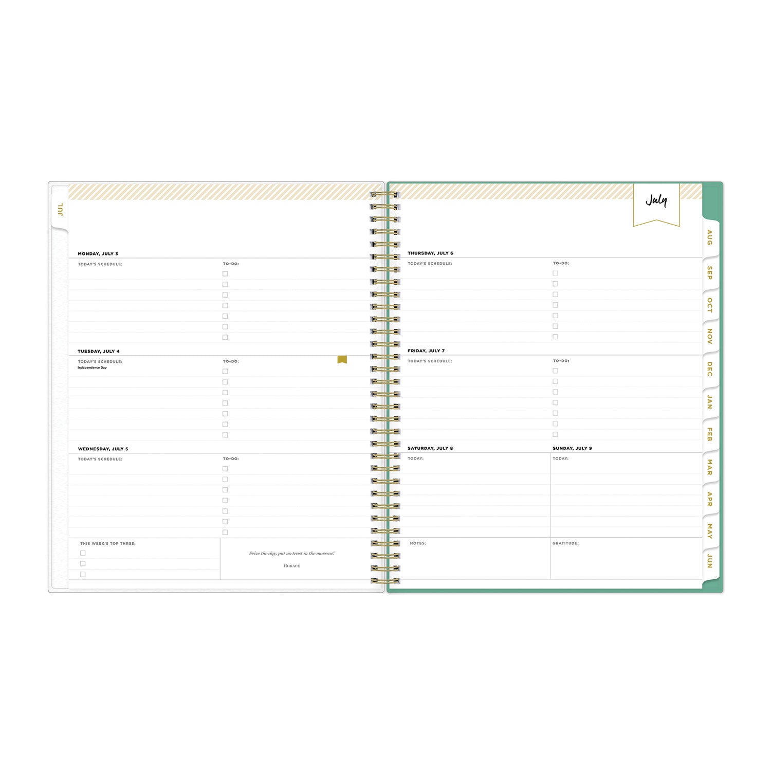 Day Designer Academic Year Weekly/Monthly Frosted Planner, Palms Artwork, 11 x 8.5, 12-Month (July to June): 2023 to 2024