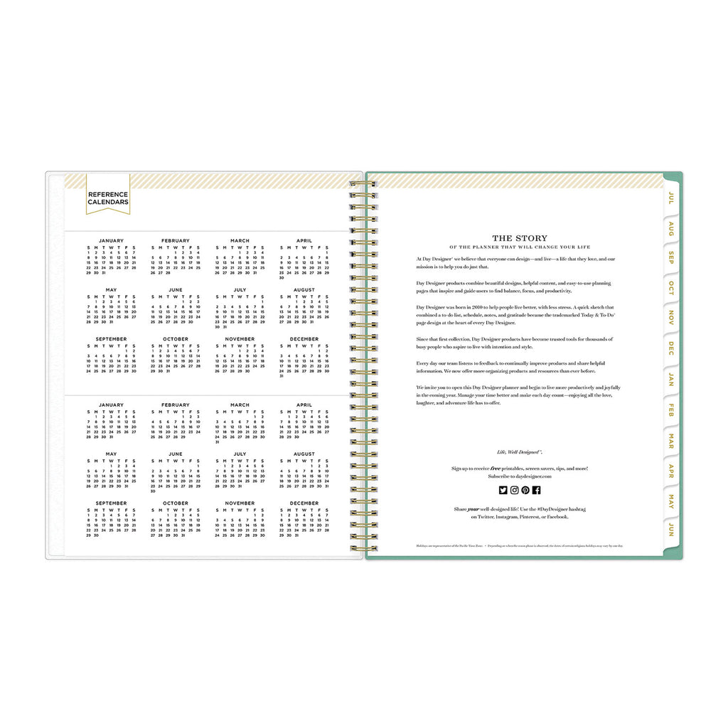 Day Designer Academic Year Weekly/Monthly Frosted Planner, Palms Artwork, 11 x 8.5, 12-Month (July to June): 2023 to 2024