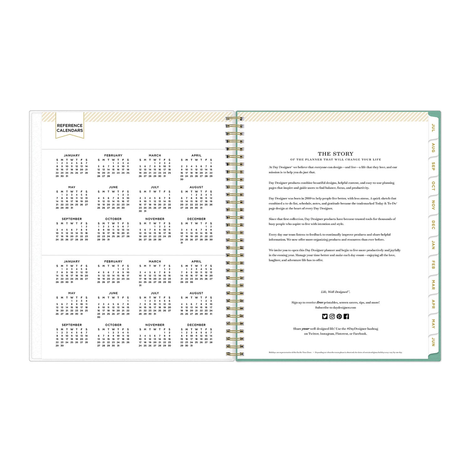 Day Designer Academic Year Weekly/Monthly Frosted Planner, Palms Artwork, 11 x 8.5, 12-Month (July to June): 2023 to 2024