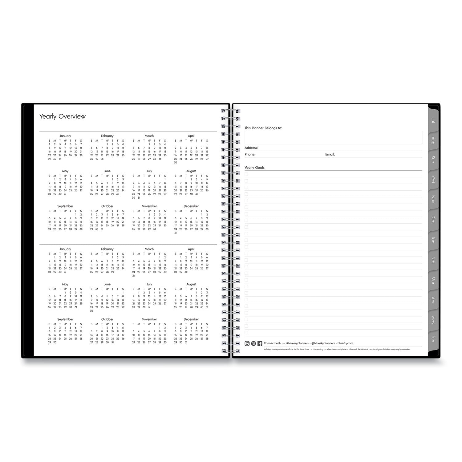 enterprise-academic-weekly-monthly-planner-11-x-85-black-cover-12-month-july-to-june-2024-to-2025_bls130609 - 5