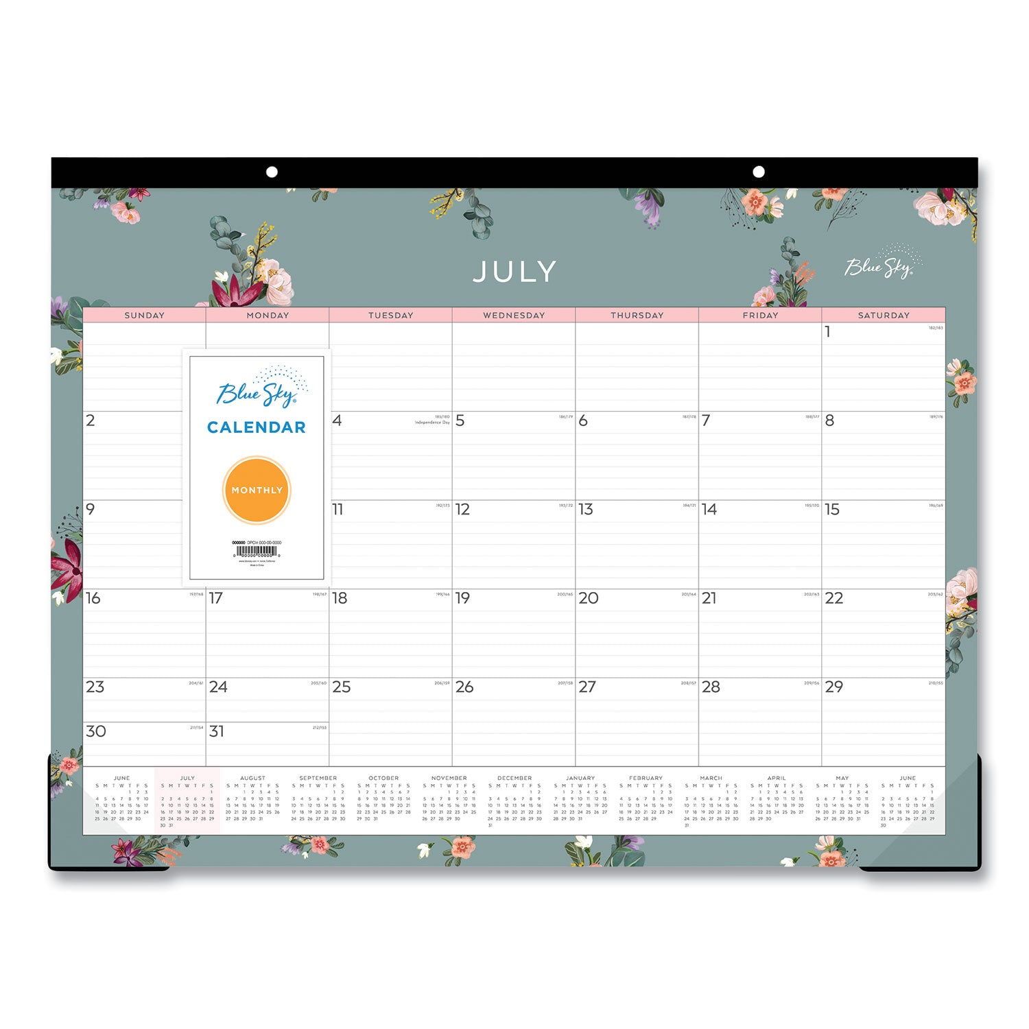 greta-academic-year-desk-pad-calendar-floral-artwork-22-x-17-green-white-pink-sheets-12-month-july-to-june-2023-2024_bls142360 - 2