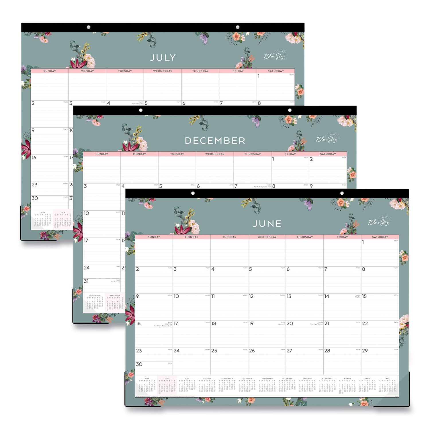 greta-academic-year-desk-pad-calendar-floral-artwork-22-x-17-green-white-pink-sheets-12-month-july-to-june-2023-2024_bls142360 - 3