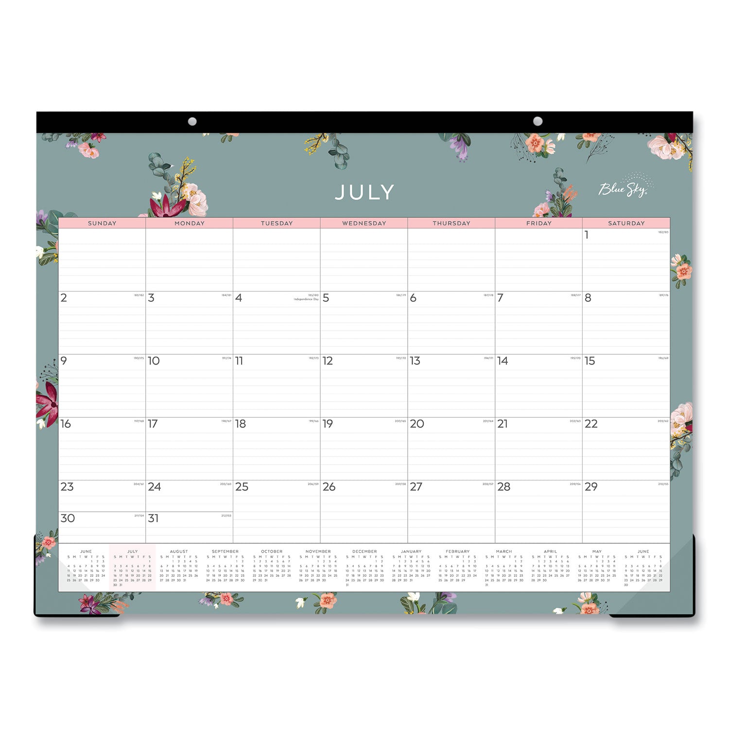 greta-academic-year-desk-pad-calendar-floral-artwork-22-x-17-green-white-pink-sheets-12-month-july-to-june-2023-2024_bls142360 - 1