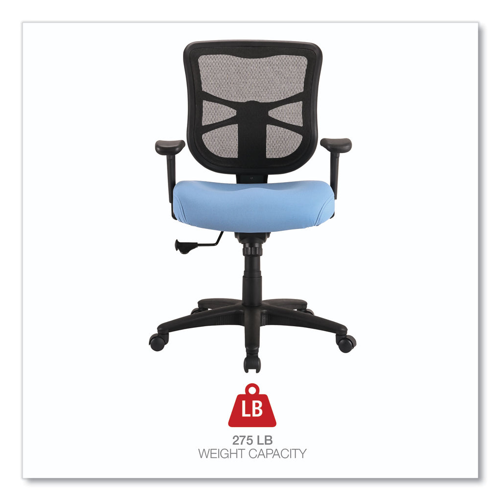 Alera Elusion Series Mesh Mid-Back Swivel/Tilt Chair, Supports Up to 275 lb, 17.9" to 21.8" Seat Height, Light Blue Seat