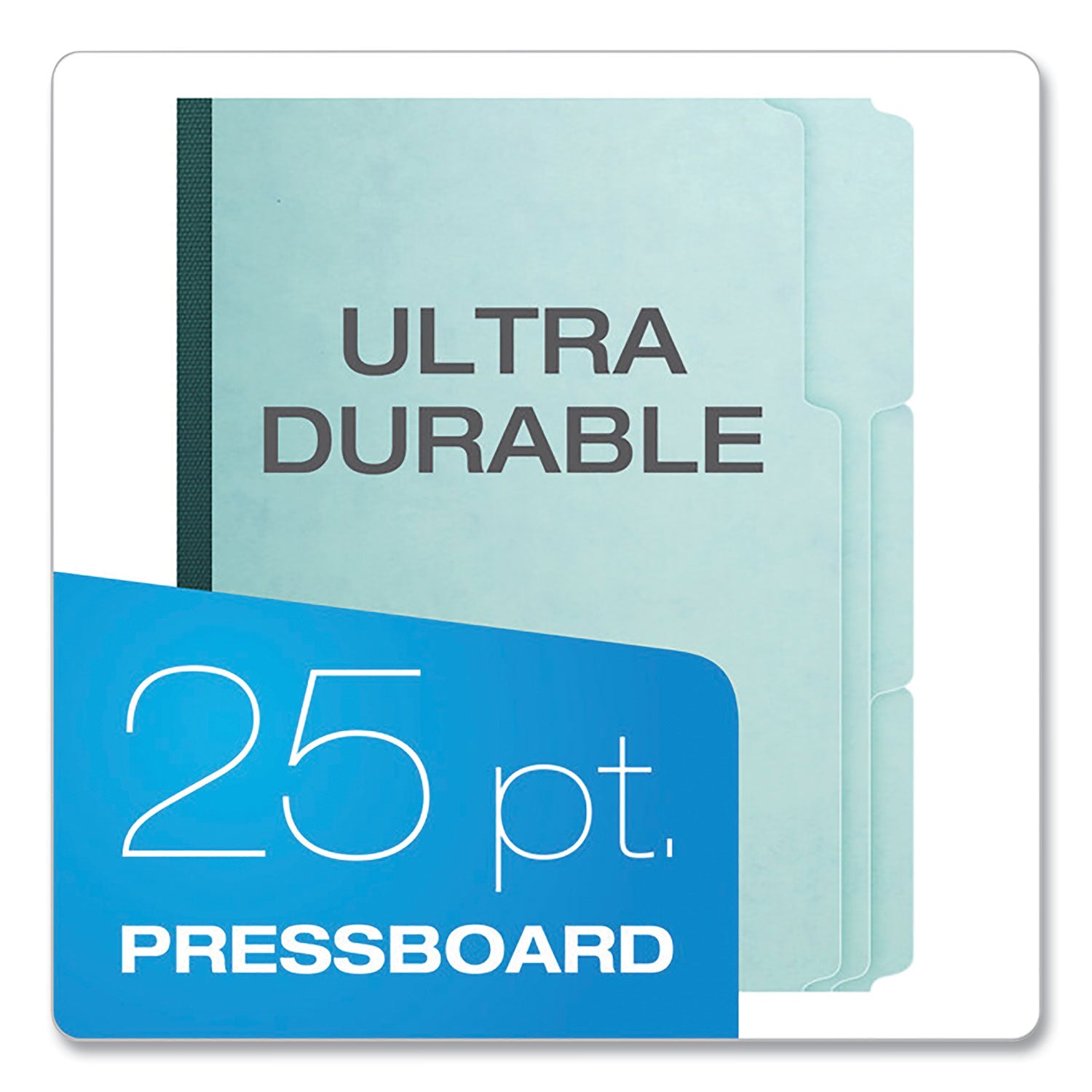 Pressboard Expanding File Folders, 1/3-Cut Tabs: Assorted, Letter Size, 1" Expansion, Blue, 25/Box - 