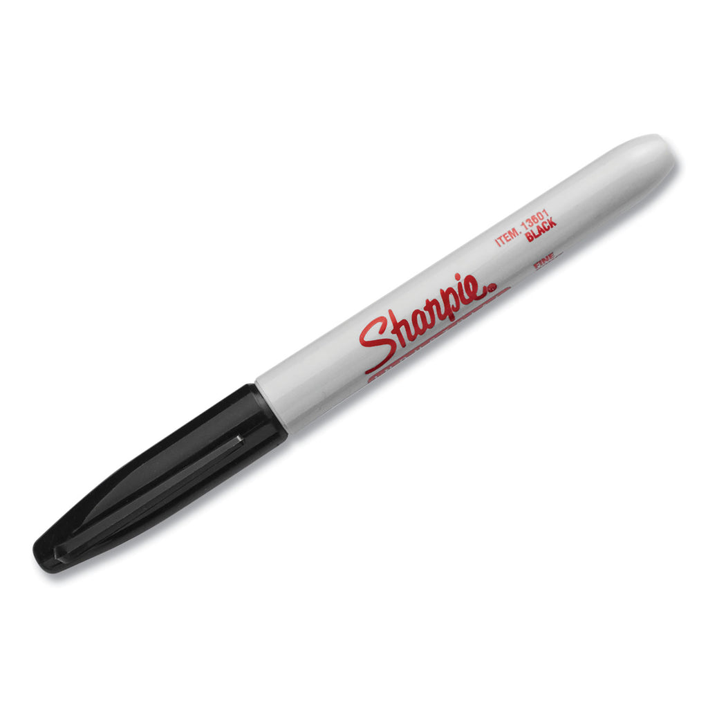 Industrial Permanent Marker, Fine Bullet Tip, Black, Dozen