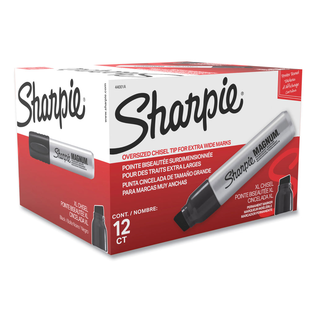 Magnum Permanent Marker, Broad Chisel Tip, Black, Dozen