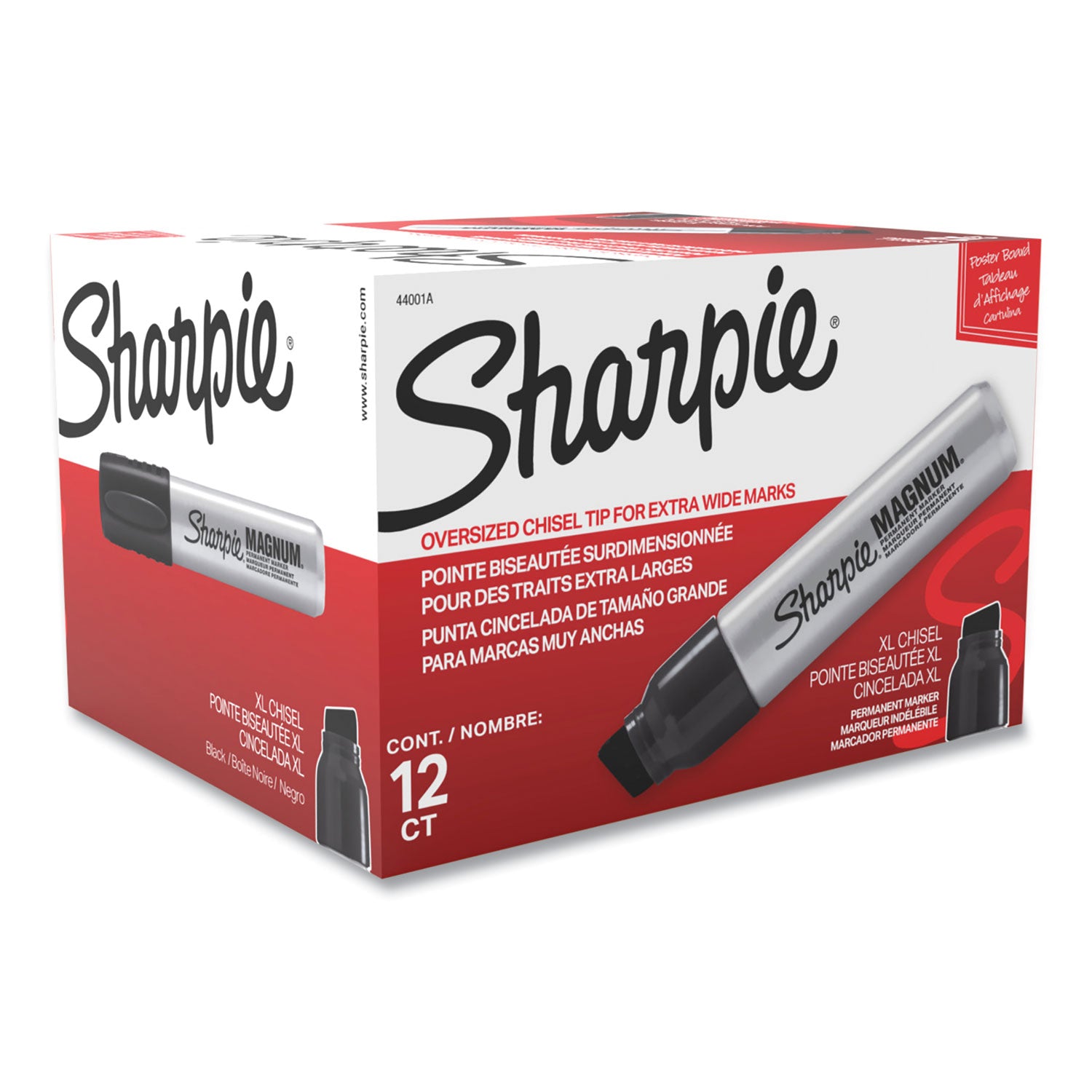 Magnum Permanent Marker, Broad Chisel Tip, Black, Dozen