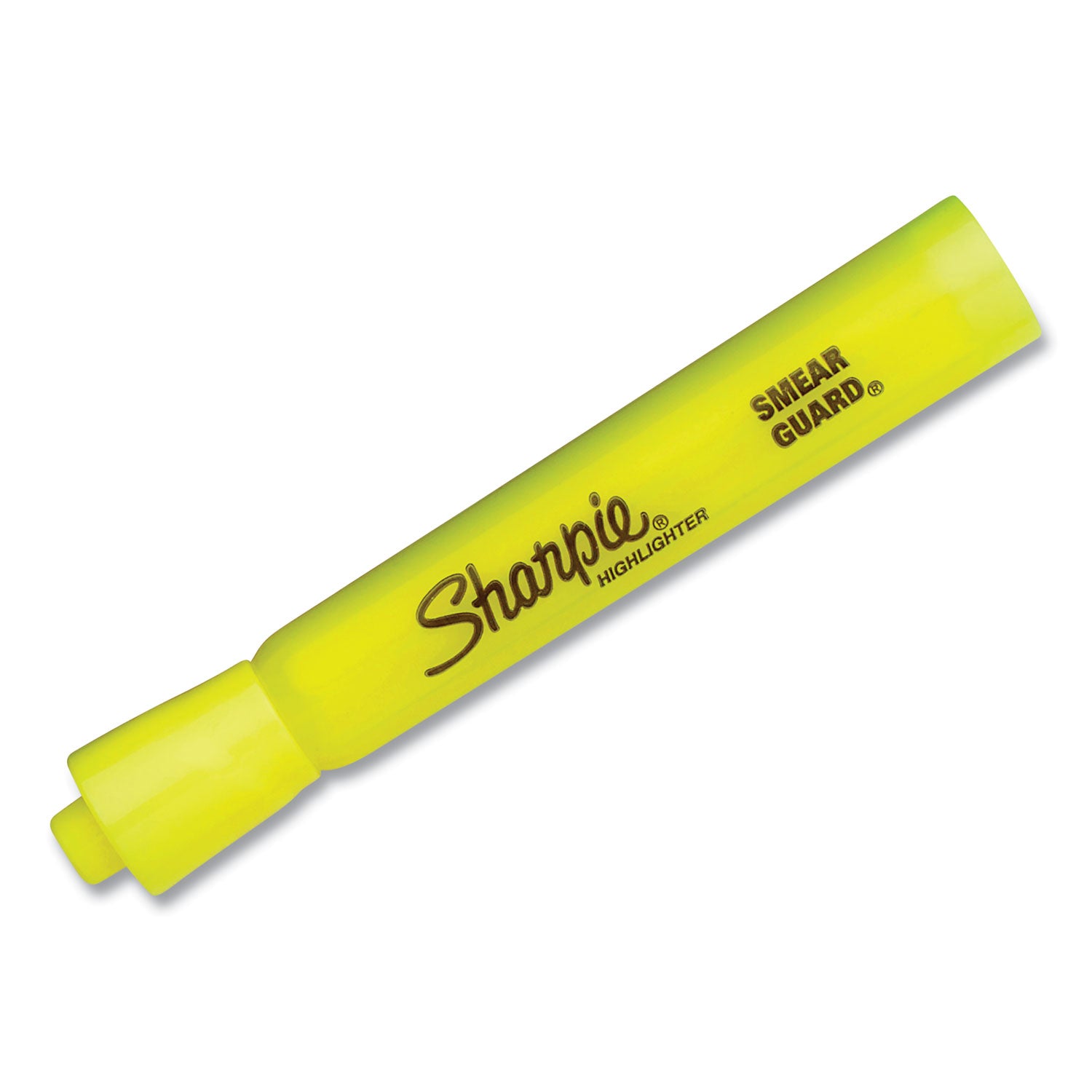 tank-style-highlighters-fluorescent-yellow-ink-chisel-tip-yellow-barrel-5-pack_san1809200 - 2