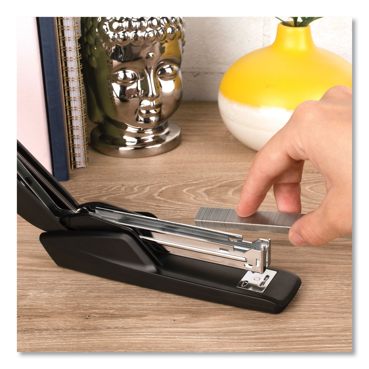 Standard Full Strip Desk Stapler, 20-Sheet Capacity, Black - 