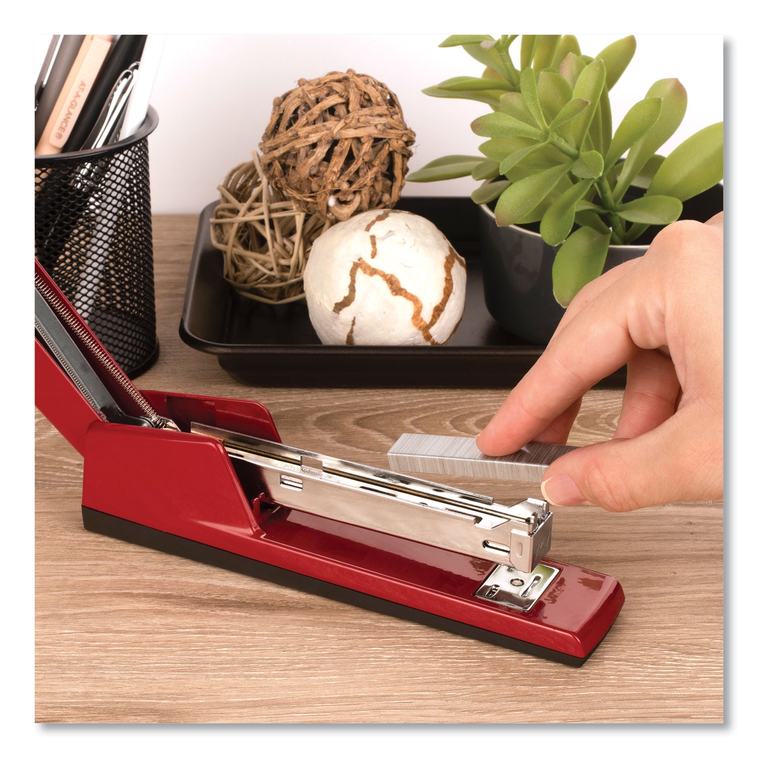 747 Classic Full Strip Stapler, 30-Sheet Capacity, Lipstick Red - 