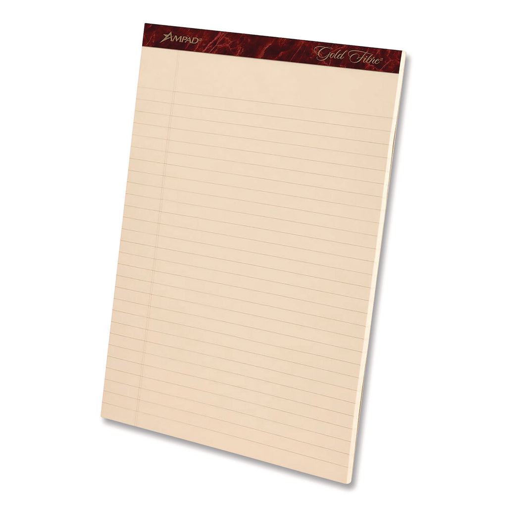 Gold Fibre Writing Pads, Narrow Rule, 50 Canary-Yellow 5 x 8 Sheets, 4/Pack