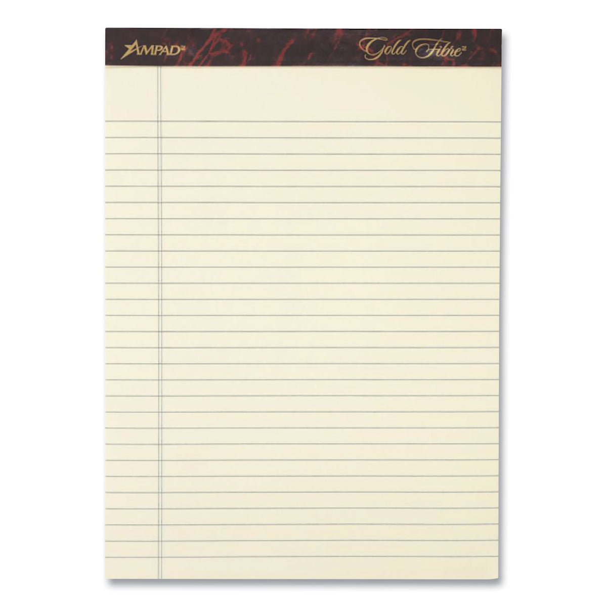 Gold Fibre Writing Pads, Narrow Rule, 50 Canary-Yellow 5 x 8 Sheets, 4/Pack