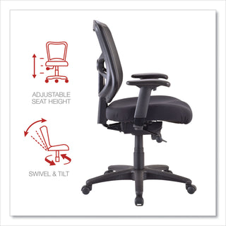 Alera Elusion Series Mesh Mid-Back Swivel/Tilt Chair, Supports Up to 275 lb, 17.9" to 21.8" Seat Height, Black