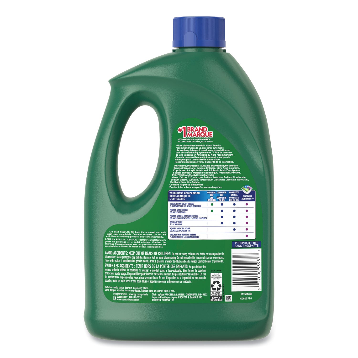 Complete Gel Dishwasher Detergent, Fresh, 120 oz Bottle, 4/Carton