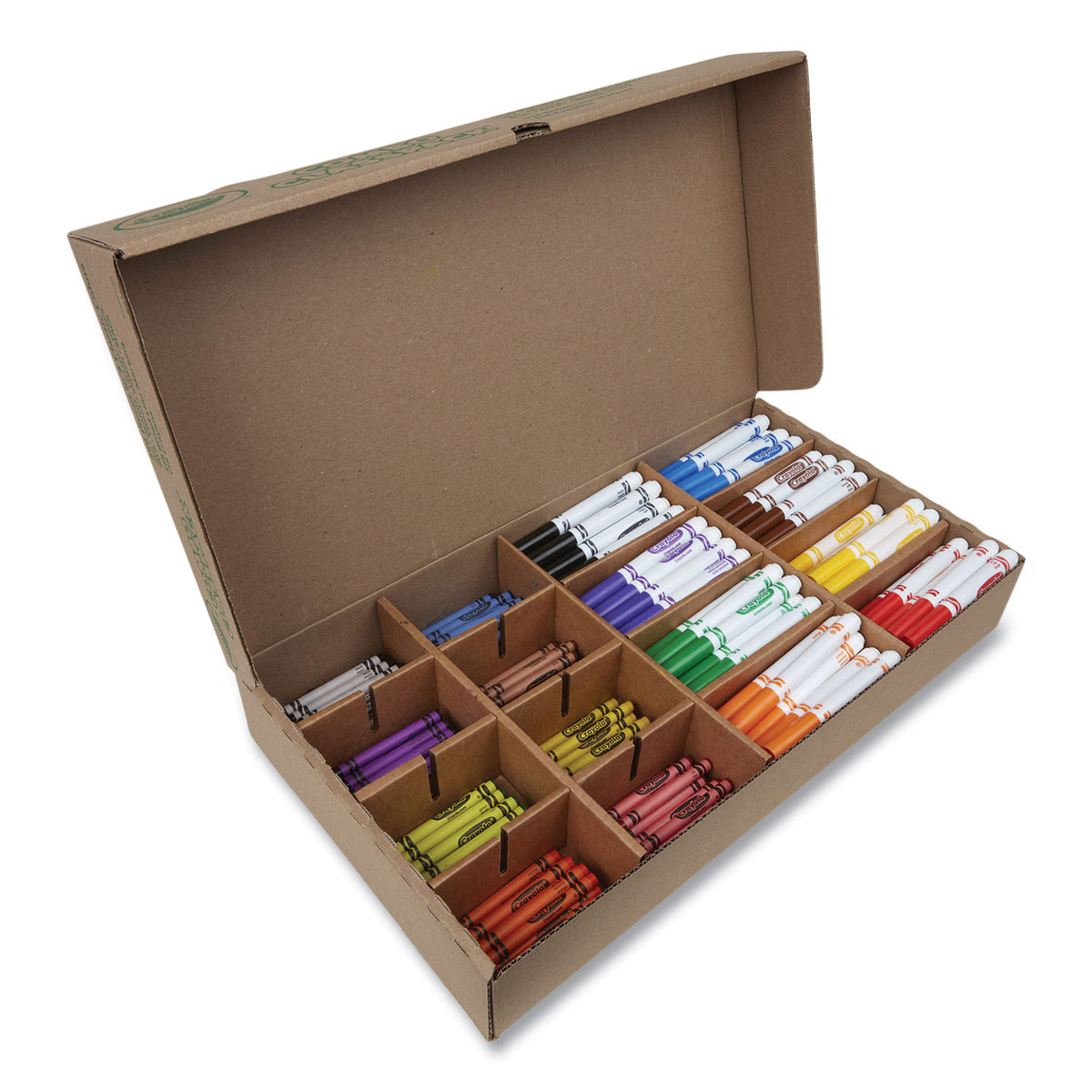 Crayons and Markers Combo Classpack, Eight Colors, 256/Set